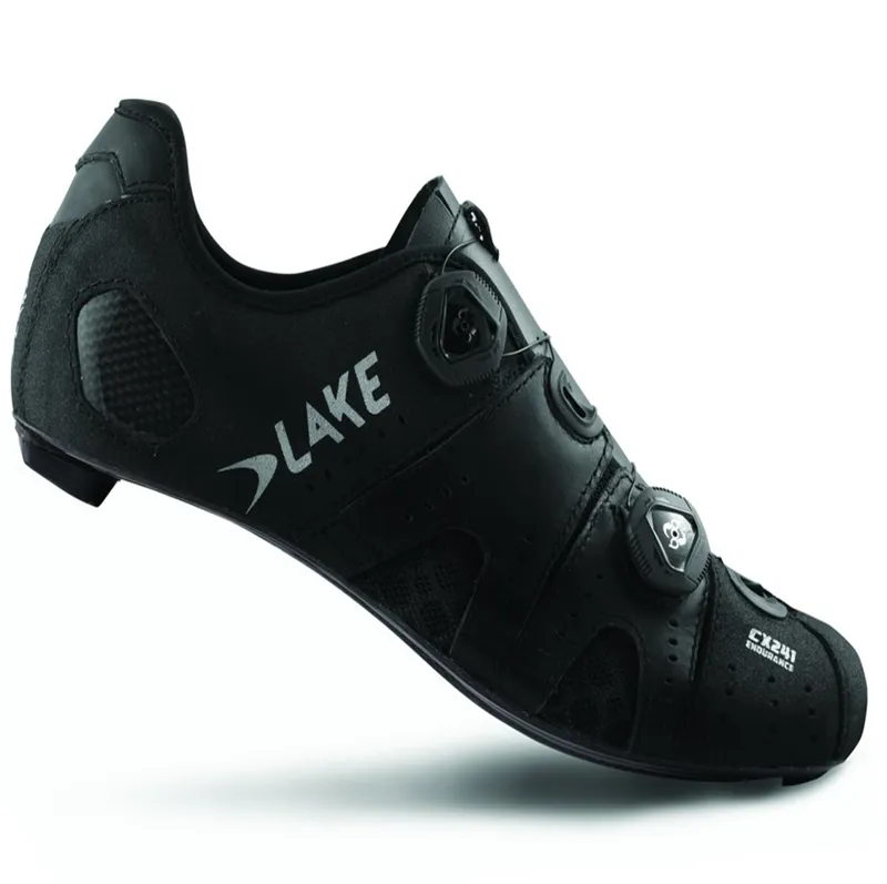 Lake CX241 CFC Carbon Road Shoes in Black 