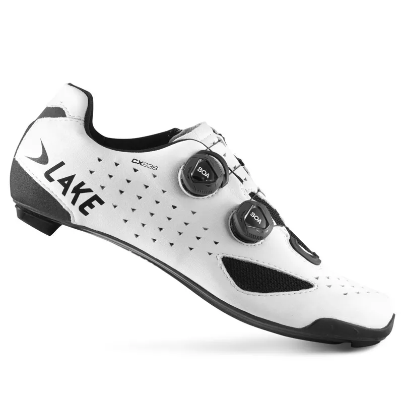 Lake CX238 Carbon Road Shoe in White 