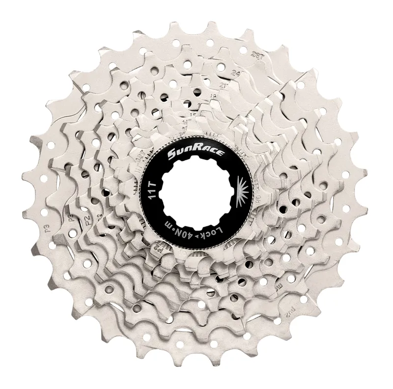 Sunrace and Sturmey 11-32t Archer10 Speed Road Metallic Cassette in Silver