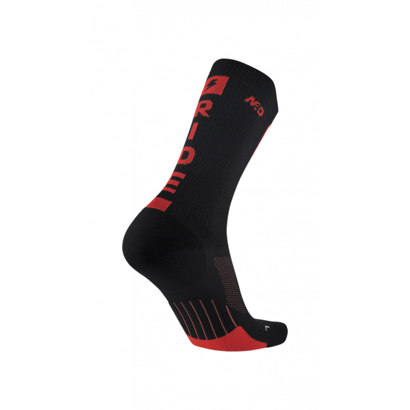M2o Ride Fast Crew Plus Compression Socks in Black/Red-3