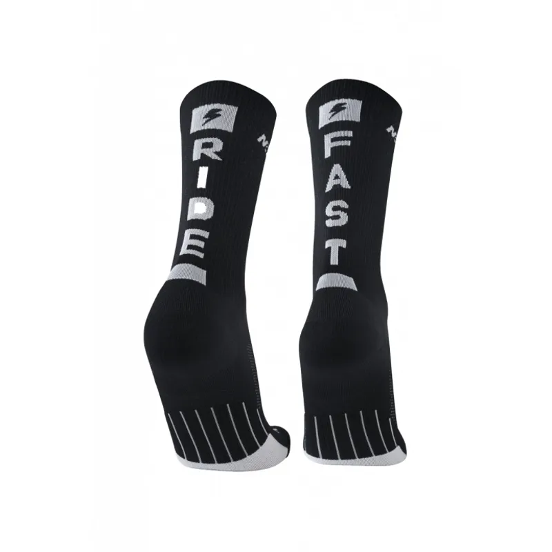 M2O Ride Fast Crew Plus Compression Socks Black/White-2