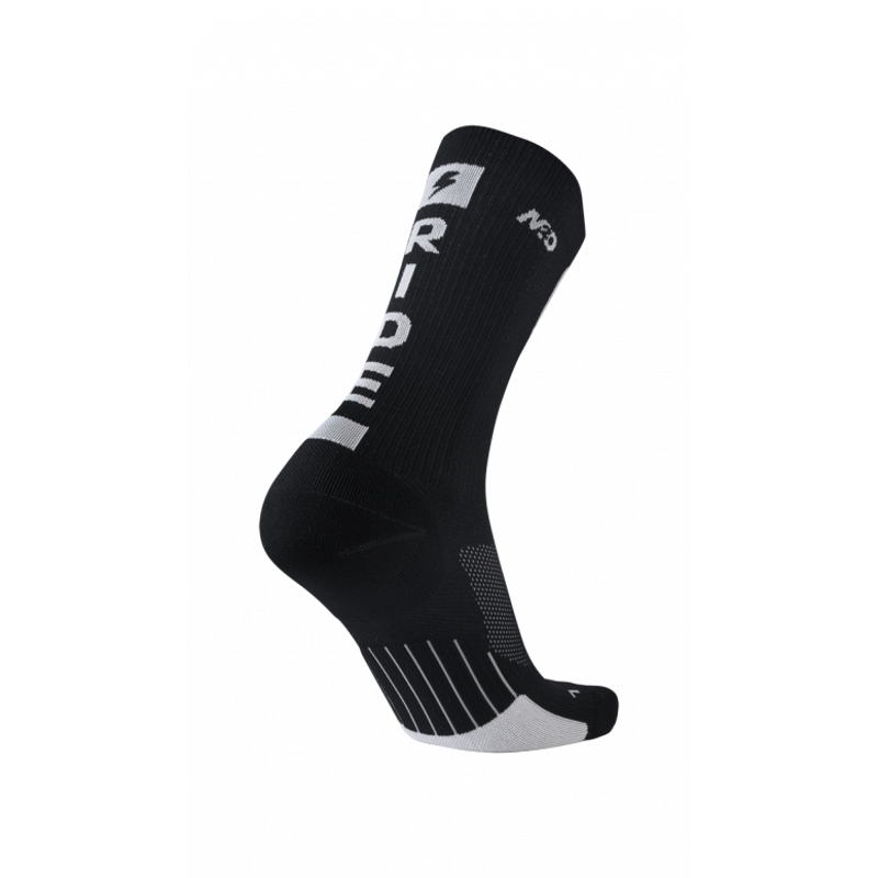 M2O Ride Fast Crew Plus Compression Socks Black/White-1