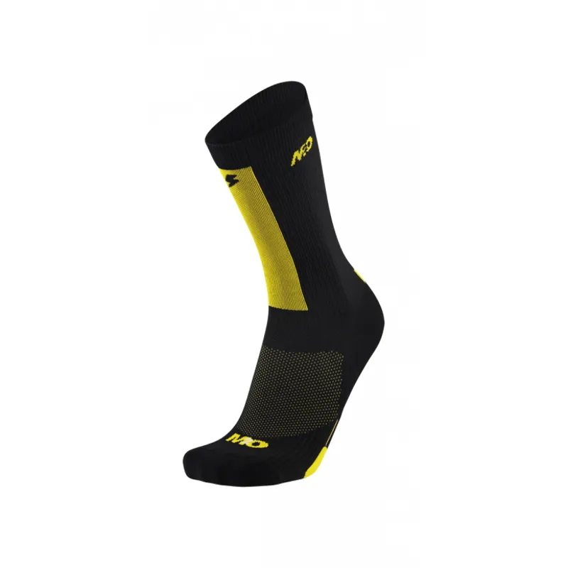 M2O Ride Fast Crew Plus Compression Socks Black/Yellow