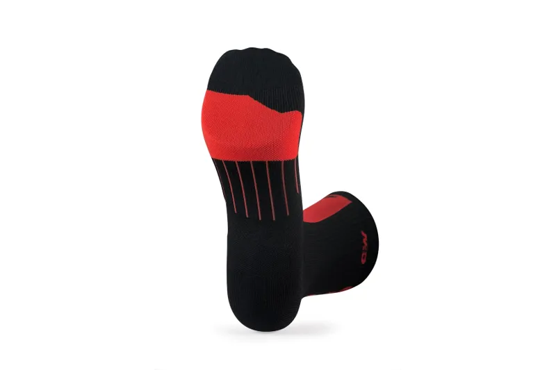M2o Ride Fast Crew Plus Compression Socks in Black/Red-2