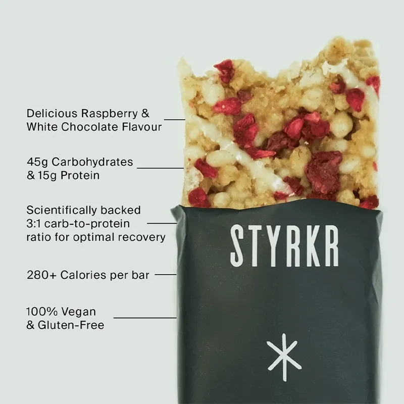 STYRKR - BAR+ Protein Rice Bar - Raspberry and white Chocolate-2