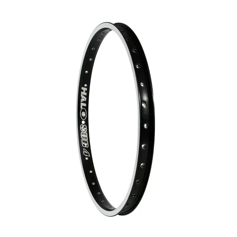 Halo Sub-4 BMX Racing Rim w/SS Eyelets and CNC Sidewall in Black