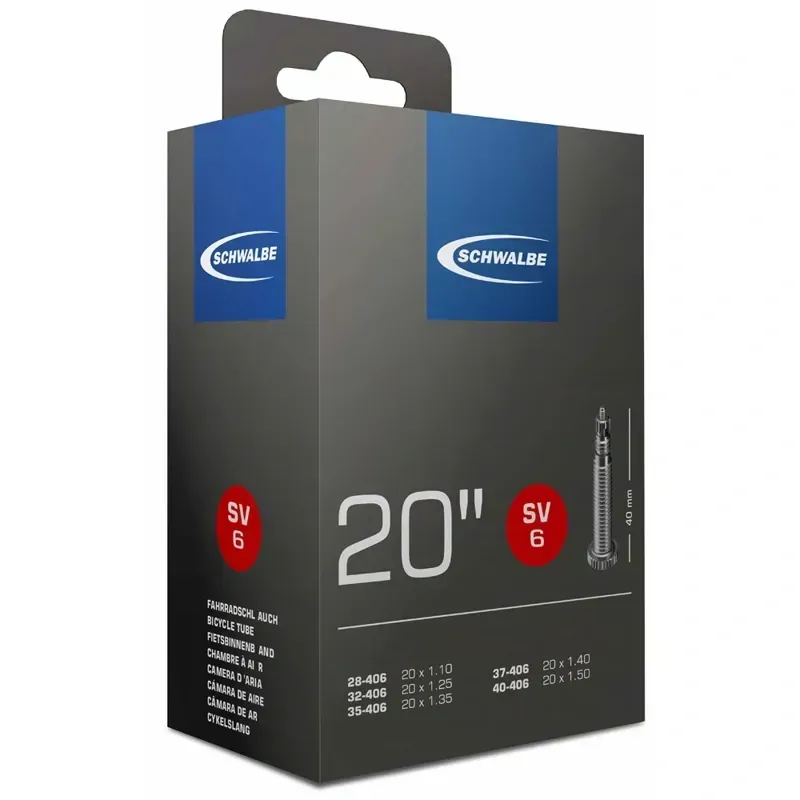 Schwalbe SV6 20x1-1/8-1-3/8-inch Inner Tube in Black