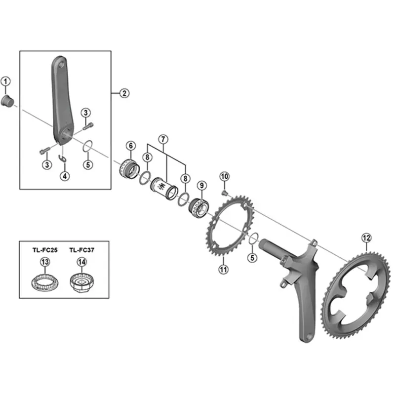 Shimano Chain Ring FCR7000 11spd Outer 50T-MS BK Black 50 teeth-1